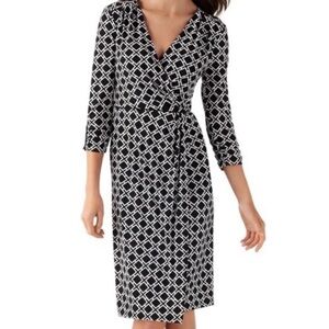 White House Black Market Monochrome Patterned Dress Sz 4